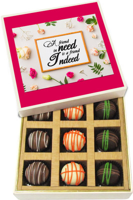Chocholik A Friend in Need Is a Friend Indeed - Dark, Milk, White Chocolate Truffles - 9pc Truffles(135 g)
Chocholik A Friend in Need Is a Friend Indeed - Dark, Milk, White Chocolate Truffles - 9pc Truffles(135 g)