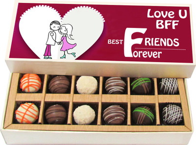 Chocholik Love U Bff - Dark, Milk, White Chocolate Truffles - 12pc Truffles(180 g)
Chocholik Love U Bff - Dark, Milk, White Chocolate Truffles - 12pc Truffles(180 g)