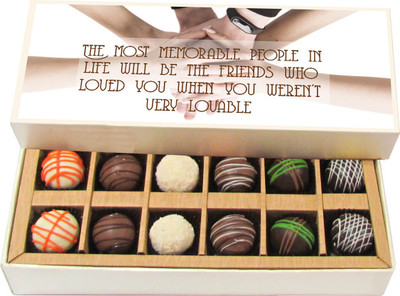 Chocholik The Most Memorable People In Life Will Be Friends - Dark, Milk, White Chocolate Truffles - 12pc Truffles(180 g)
Chocholik The Most Memorable People In Life Will Be Friends - Dark, Milk, White Chocolate Truffles - 12pc Truffles(180 g)