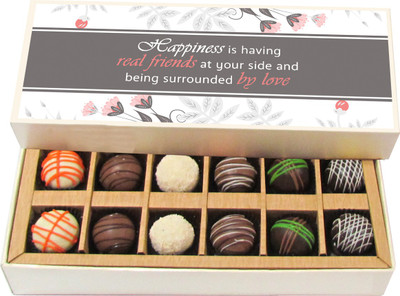Chocholik Happiness Is Having Real Friend - Dark, Milk, White Chocolate Truffles - 12pc Truffles(180 g)
Chocholik Happiness Is Having Real Friend - Dark, Milk, White Chocolate Truffles - 12pc Truffles(180 g)