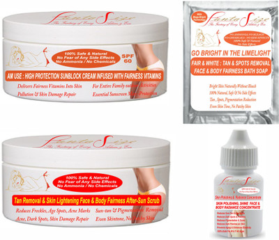 FANTASIZE FAIRNESS SUNSCREEN TAN REMOVAL KIT : FOR INDIAN SKIN AM-USE : HIGH PROTECTION SUNBLOCK CREAM WITH LOTUS OIL& INFUSED WITH VITAMIN C & SAFFRON + TAN REMOVAL SAFFRON FAIRNESS HERBAL SOAP & INSTANT FAIRNESS 2-in-1 BRIGHTENING SCRUB + MASK(Set of 3)
FANTASIZE FAIRNESS SUNSCREEN TAN REMOVAL KIT : FOR INDIAN SKIN AM-USE : HIGH PROTECTION SUNBLOCK CREAM WITH LOTUS OIL& INFUSED WITH VITAMIN C & SAFFRON + TAN REMOVAL SAFFRON FAIRNESS HERBAL SOAP & INSTANT FAIRNESS 2-in-1 BRIGHTENING SCRUB + MASK(Set of 3)