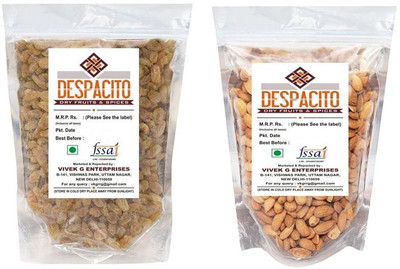 Despacito Combo Pack of Almond(Badam) & Raisins(Kishmish) (200G each) Almonds, Raisins(400 g, Pouch)
Despacito Combo Pack of Almond(Badam) & Raisins(Kishmish) (200G each) Almonds, Raisins(400 g, Pouch)