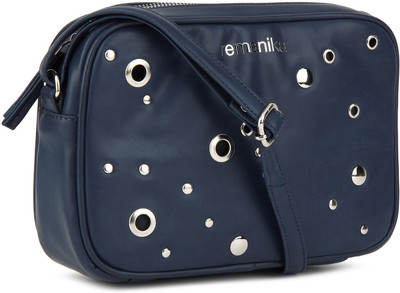 Remanika Women Casual Blue PU Sling Bag