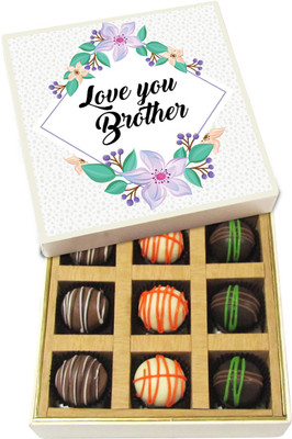 Chocholik Rakhi Gift Box - Love You Brother - Dark, Milk, White Chocolate Truffles - 9pc Truffles(135 g)
Chocholik Rakhi Gift Box - Love You Brother - Dark, Milk, White Chocolate Truffles - 9pc Truffles(135 g)