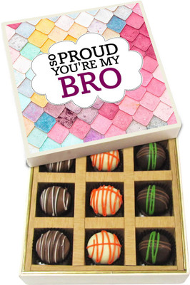 Chocholik Rakshabandhan Gift Box - So Proud You Are My Bro - Dark, Milk, White Chocolate Truffles - 9pc Truffles(135 g)
Chocholik Rakshabandhan Gift Box - So Proud You Are My Bro - Dark, Milk, White Chocolate Truffles - 9pc Truffles(135 g)