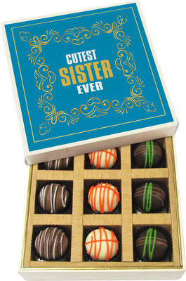 Chocholik Rakshabandhan Gift Box - Cutest Sister Ever - Dark, Milk, White Chocolate Truffles - 9pc Truffles(135 g)
Chocholik Rakshabandhan Gift Box - Cutest Sister Ever - Dark, Milk, White Chocolate Truffles - 9pc Truffles(135 g)