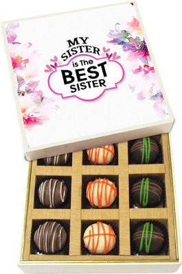 Chocholik Rakshabandhan Gift Box - My Sister Is the Best Sister - Dark, Milk, White Chocolate Truffles - 9pc Truffles(135 g)
Chocholik Rakshabandhan Gift Box - My Sister Is the Best Sister - Dark, Milk, White Chocolate Truffles - 9pc Truffles(135 g)
