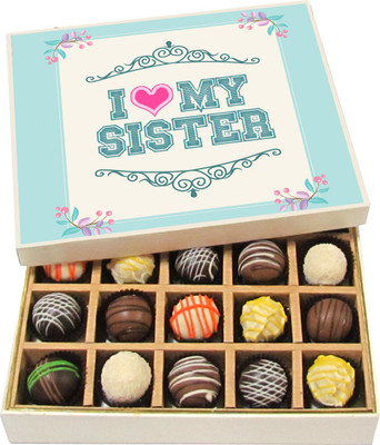 Chocholik Rakshabandhan Gift Box - I Love My Sister - Dark, Milk, White Chocolate Truffles - 20pc Truffles(300 g)
Chocholik Rakshabandhan Gift Box - I Love My Sister - Dark, Milk, White Chocolate Truffles - 20pc Truffles(300 g)