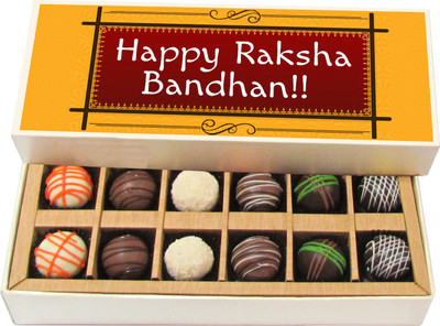 Chocholik Rakshabandhan Gift Box - Happy Raksha Bandhan - Dark, Milk, White Chocolate Truffles - 12pc Truffles(180 g)
Chocholik Rakshabandhan Gift Box - Happy Raksha Bandhan - Dark, Milk, White Chocolate Truffles - 12pc Truffles(180 g)