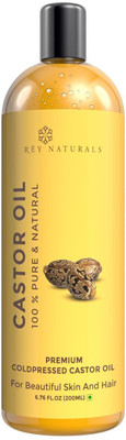 Rey Naturals Cold-Pressed 100% Pure Castor Oil Hair Oil(200 ml)