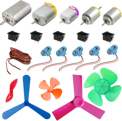 Kit4Curious 5 Different size shape DC hobby Motor, Propeller, Switch, Snap connector, wire set for DIY Science hobby kit(Multicolor)
Kit4Curious 5 Different size shape DC hobby Motor, Propeller, Switch, Snap connector, wire set for DIY Science hobby kit(Multicolor)