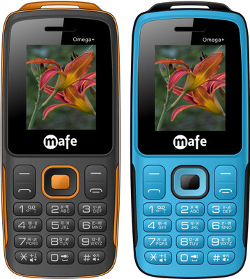 Mafe Omega Plus Combo of Two Mobiles(Black&Orange, Blue&Black)