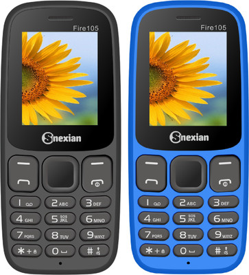 Snexian Fire 105 Combo of Two Mobiles(Black, Blue)