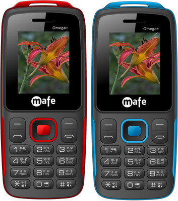 Mafe Omega Plus Combo of Two Mobiles(Black&Red, Black&Blue)