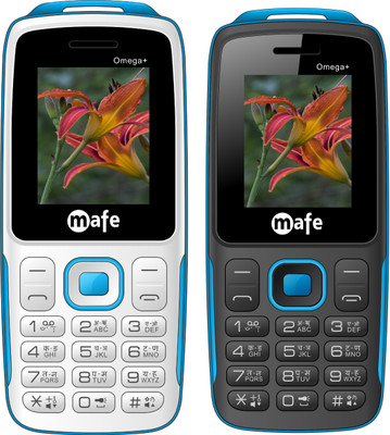 Mafe Omega Plus Combo of Two Mobiles(White&Blue, Black&Blue)