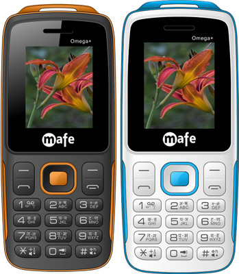 Mafe Omega Plus Combo of Two Mobiles(Black&Orange, White&Blue)