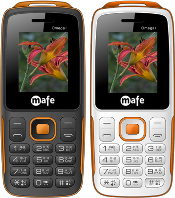 Mafe Omega Plus Combo of Two Mobiles(Black&Orange, White&Orange)