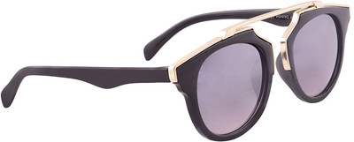 AyushE Round Sunglasses(Black, Violet)