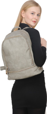 Fiona Trends Zipper 4 L Backpack(Grey), Light grey