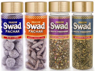 Swad Mixed Pachak Khatta Meetha Aam, Ram Imli Ladoo, Roasted Saunf, Royal Fresh Mix Mouth Freshener(Pack of 4)
Swad Mixed Pachak Khatta Meetha Aam, Ram Imli Ladoo, Roasted Saunf, Royal Fresh Mix Mouth Freshener(Pack of 4)