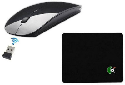 Blendia Premium series pad WITH Wireless Optical Mouse (USB, Black) Combo Set