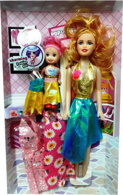 anni69 Party Outfit For 8 Doll(Blue, Gold)