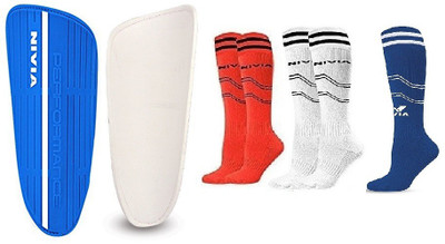 Nivia Combo of Four- one pair of 'Performance' Football Shin guard (Medium) + 3 pair of football stockings (Color on availability)- Football Kit
Nivia Combo of Four- one pair of 'Performance' Football Shin guard (Medium) + 3 pair of football stockings (Color on availability)- Football Kit