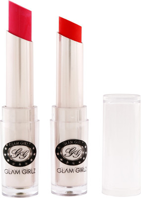 Glam Girlz Matte Lipstick-Combo(06&02)(Tea Rose, Bright Red, 28 g)