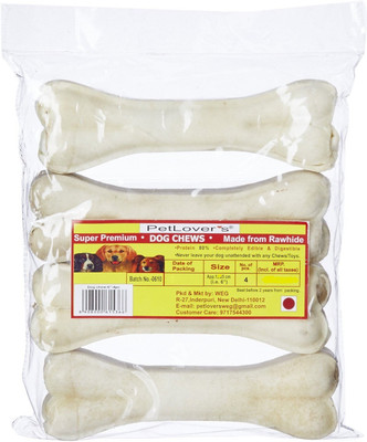 Pet Lovers Large Rawhide Bone 6" 4 Pcs Chicken Dog Treat(450 g)