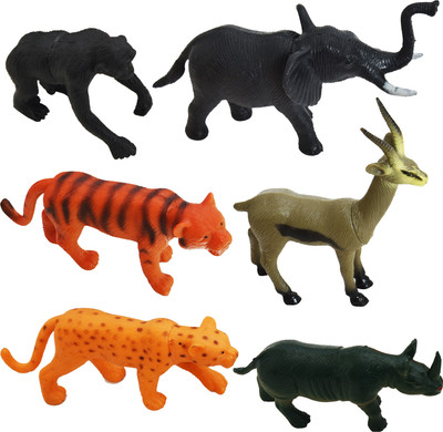 Apurbas 6 INCH WILD ANIMAL PACK OF 6(Multicolor)