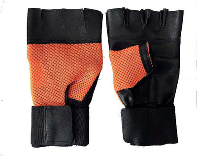 Ambika's gym gloves (pack of-1) Gym & Fitness Gloves (Free Size, Orange)