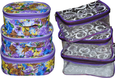 FUNKROO Combo of 2 cosmetic bag bridal organizer jewellry srorage vanity box-set of 3 each Jewellery Vanity Box jewellery and Cosmatic pouch Vanity Box(Purple)
FUNKROO Combo of 2 cosmetic bag bridal organizer jewellry srorage vanity box-set of 3 each Jewellery Vanity Box jewellery and Cosmatic pouch Vanity Box(Purple)