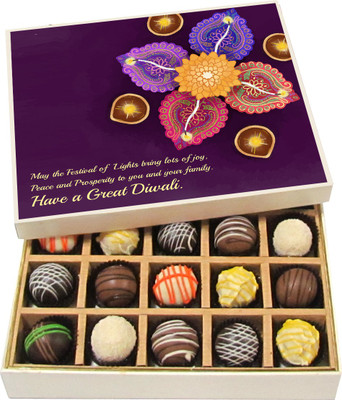 Chocholik Diwali Sweets - Festival of Lights Have a Great Diwali - Dark, Milk, White Chocolate Truffles - 20pc Truffles(300 g)
Chocholik Diwali Sweets - Festival of Lights Have a Great Diwali - Dark, Milk, White Chocolate Truffles - 20pc Truffles(300 g)