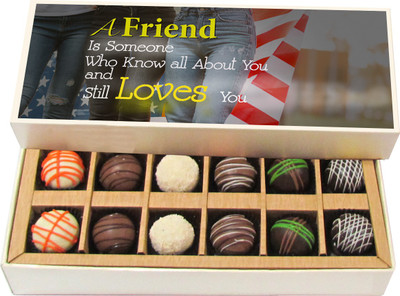 Chocholik Friendship Gift A Friend Is Someone Who Knows All About You - Dark, Milk, White Chocolate Truffles -12pc Truffles(180 g)
Chocholik Friendship Gift A Friend Is Someone Who Knows All About You - Dark, Milk, White Chocolate Truffles -12pc Truffles(180 g)
