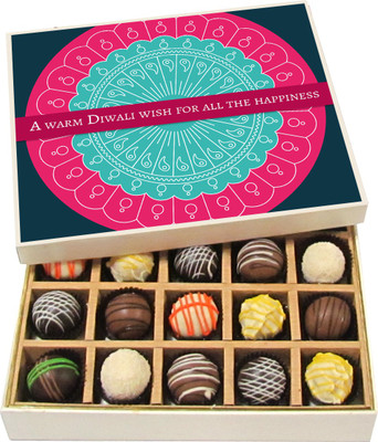 Chocholik Diwali Sweets - A Warm Diwali Wish for All the Happiness - Dark, Milk, White Chocolate Truffles - 20pc Truffles(300 g)
Chocholik Diwali Sweets - A Warm Diwali Wish for All the Happiness - Dark, Milk, White Chocolate Truffles - 20pc Truffles(300 g)