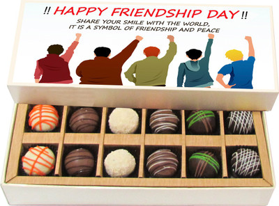 Chocholik Friendship Gift Share Your Smile With the World, It Is a Symbol - Dark, Milk, White Chocolate Truffles -12pc Truffles(180 g)
Chocholik Friendship Gift Share Your Smile With the World, It Is a Symbol - Dark, Milk, White Chocolate Truffles -12pc Truffles(180 g)