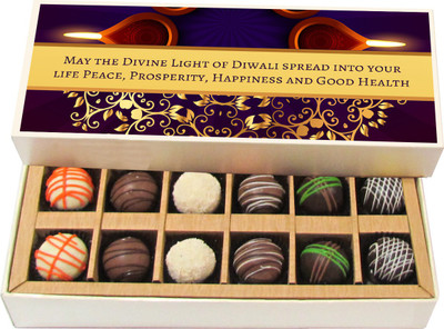Chocholik Diwali Sweets - Diwali Spread Peace and Happiness - Dark, Milk, White Chocolate Truffles - 12pc Truffles(180 g)
Chocholik Diwali Sweets - Diwali Spread Peace and Happiness - Dark, Milk, White Chocolate Truffles - 12pc Truffles(180 g)
