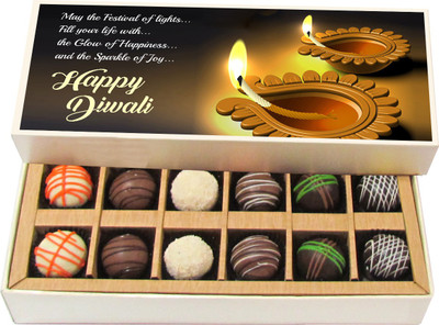 Chocholik Diwali Gifts - Glow of Happiness and the Sparkle of Joy Happy Diwali - Dark, Milk, White Chocolate Truffles - 12pc Truffles(180 g)
Chocholik Diwali Gifts - Glow of Happiness and the Sparkle of Joy Happy Diwali - Dark, Milk, White Chocolate Truffles - 12pc Truffles(180 g)
