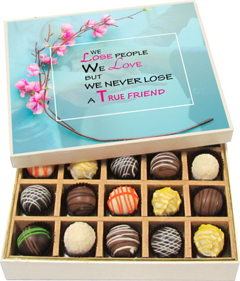 Chocholik Friendship Gift We Lose People We Love but Never Lose - Dark, Milk, White Chocolate Truffles -20pc Truffles(300 g)
Chocholik Friendship Gift We Lose People We Love but Never Lose - Dark, Milk, White Chocolate Truffles -20pc Truffles(300 g)