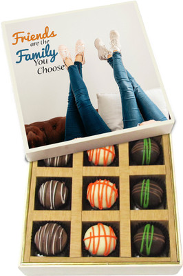 Chocholik Friendship Gift - Friends Are the Family You Choose - Dark, Milk, White Chocolate Truffles - 9pc Truffles(135 g)
Chocholik Friendship Gift - Friends Are the Family You Choose - Dark, Milk, White Chocolate Truffles - 9pc Truffles(135 g)