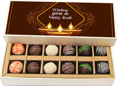 Chocholik Diwali Sweets - Wishing You a Happy Diwali - Dark, Milk, White Chocolate Truffles - 12pc Truffles(180 g)
Chocholik Diwali Sweets - Wishing You a Happy Diwali - Dark, Milk, White Chocolate Truffles - 12pc Truffles(180 g)