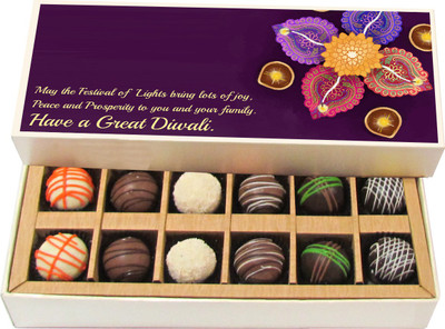 Chocholik Diwali Sweets - Festival of Lights Have a Great Diwali - Dark, Milk, White Chocolate Truffles - 12pc Truffles(180 g)
Chocholik Diwali Sweets - Festival of Lights Have a Great Diwali - Dark, Milk, White Chocolate Truffles - 12pc Truffles(180 g)