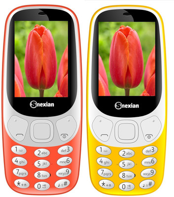 Snexian 3310 Carving Combo of Two Mobiles(Red, Yellow)