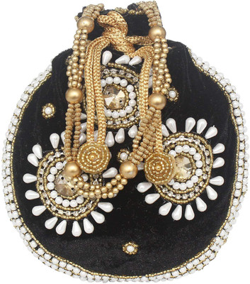 Bagaholics Ethnic Velvet Potli Batwa Potli(Black)