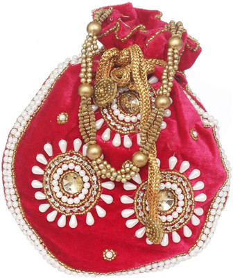 Bagaholics Ethnic Velvet Potli Batwa Potli(Pink)