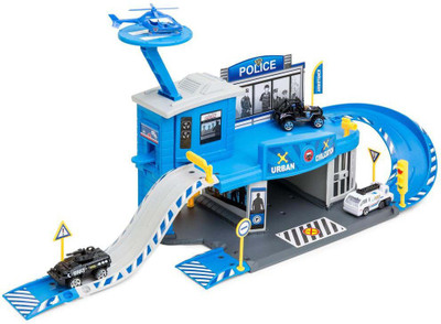 IndusBay 1:64 Alloy Series Urban Police Station Setup Garage Parking Lot Toy Set with helipad Die-Cast Vehicle Helicopter & Police jeep(Blue)
IndusBay 1:64 Alloy Series Urban Police Station Setup Garage Parking Lot Toy Set with helipad Die-Cast Vehicle Helicopter & Police jeep(Blue)