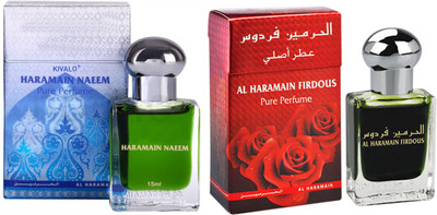 Kivalo Ⓡ Haramain Pure Original Naeem & Firdous Fragrance Roll on Perfume Oil Pack of 2 (Attar) - 2 x 15 ml Floral Attar(Musk)
Kivalo Ⓡ Haramain Pure Original Naeem & Firdous Fragrance Roll on Perfume Oil Pack of 2 (Attar) - 2 x 15 ml Floral Attar(Musk)
