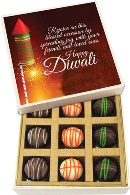 Chocholik Diwali Sweets - Rejoice On This Blessed Occasion By Spreading Joy - Dark, Milk, White Chocolate Truffles - 9pc Truffles(135 g)
Chocholik Diwali Sweets - Rejoice On This Blessed Occasion By Spreading Joy - Dark, Milk, White Chocolate Truffles - 9pc Truffles(135 g)
