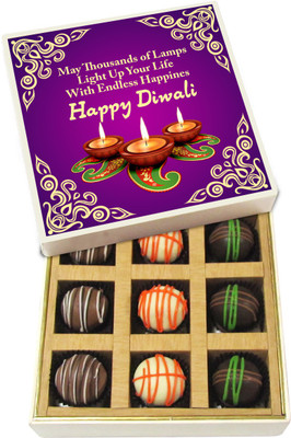 Chocholik Diwali Sweets - May This Diwali Bright Up Your Life With Endless Happiness - Dark, Milk, White Chocolate Truffles - 9pc Truffles(135 g) 
Chocholik Diwali Sweets - May This Diwali Bright Up Your Life With Endless Happiness - Dark, Milk, White Chocolate Truffles - 9pc Truffles(135 g)
