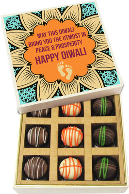 Chocholik Diwali Sweets - May This Diwali Bring You The Utmost In Prosperity - Dark, Milk, White Chocolate Truffles - 9pc Truffles(135 g)
Chocholik Diwali Sweets - May This Diwali Bring You The Utmost In Prosperity - Dark, Milk, White Chocolate Truffles - 9pc Truffles(135 g)